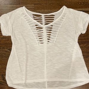 LF white cut out tshirt